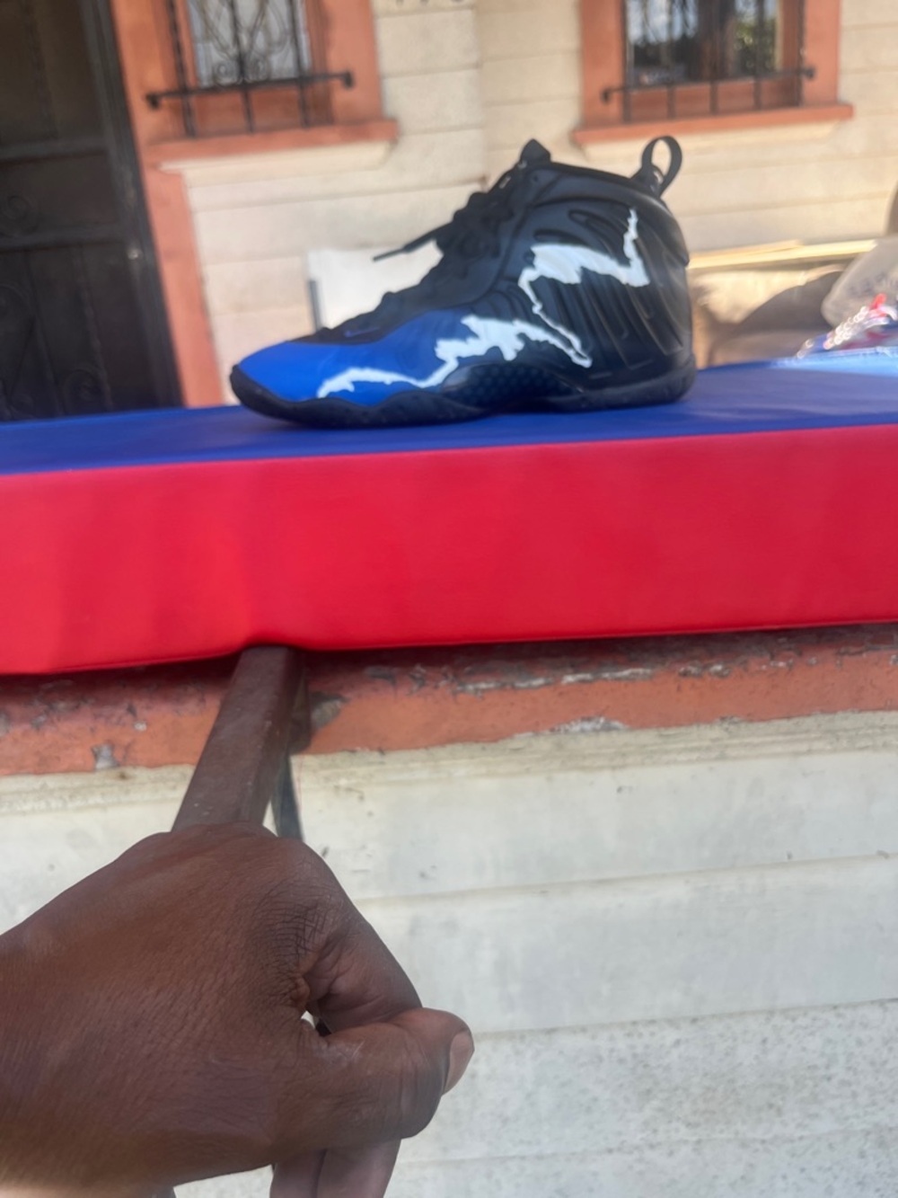 Nike Kids Black & Blue Sneakers with White Accent